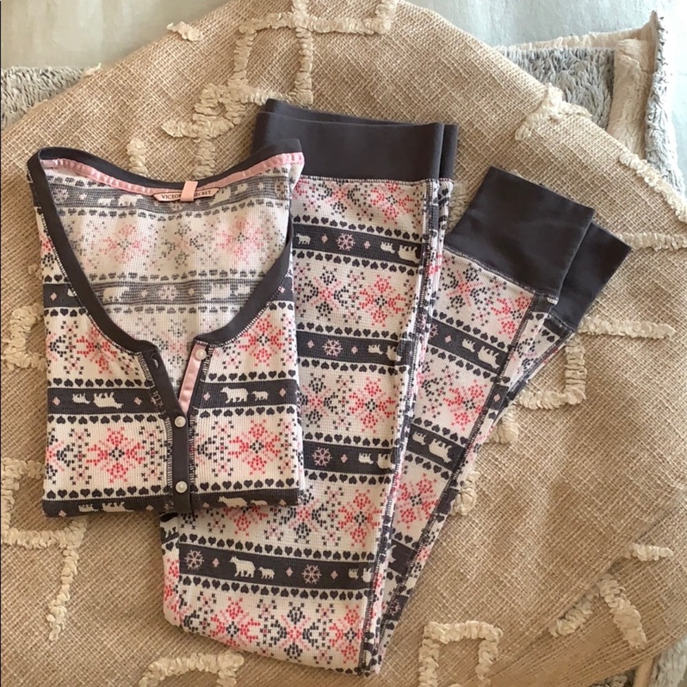 Victoria’s Secret Thermal Waffle Pajama Set